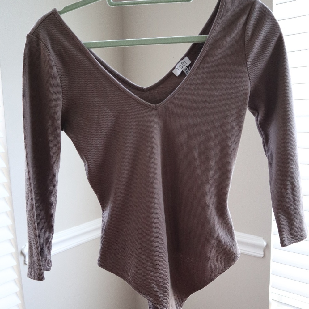 Tobi Tan V Neck Bodysuit